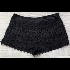 Black Flowered Shorts